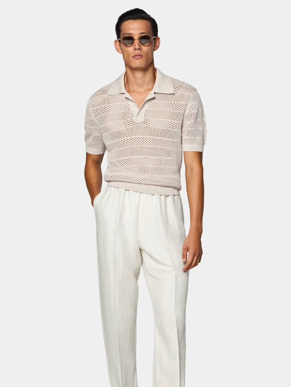 Suit Supply Sand Polo - Crochet